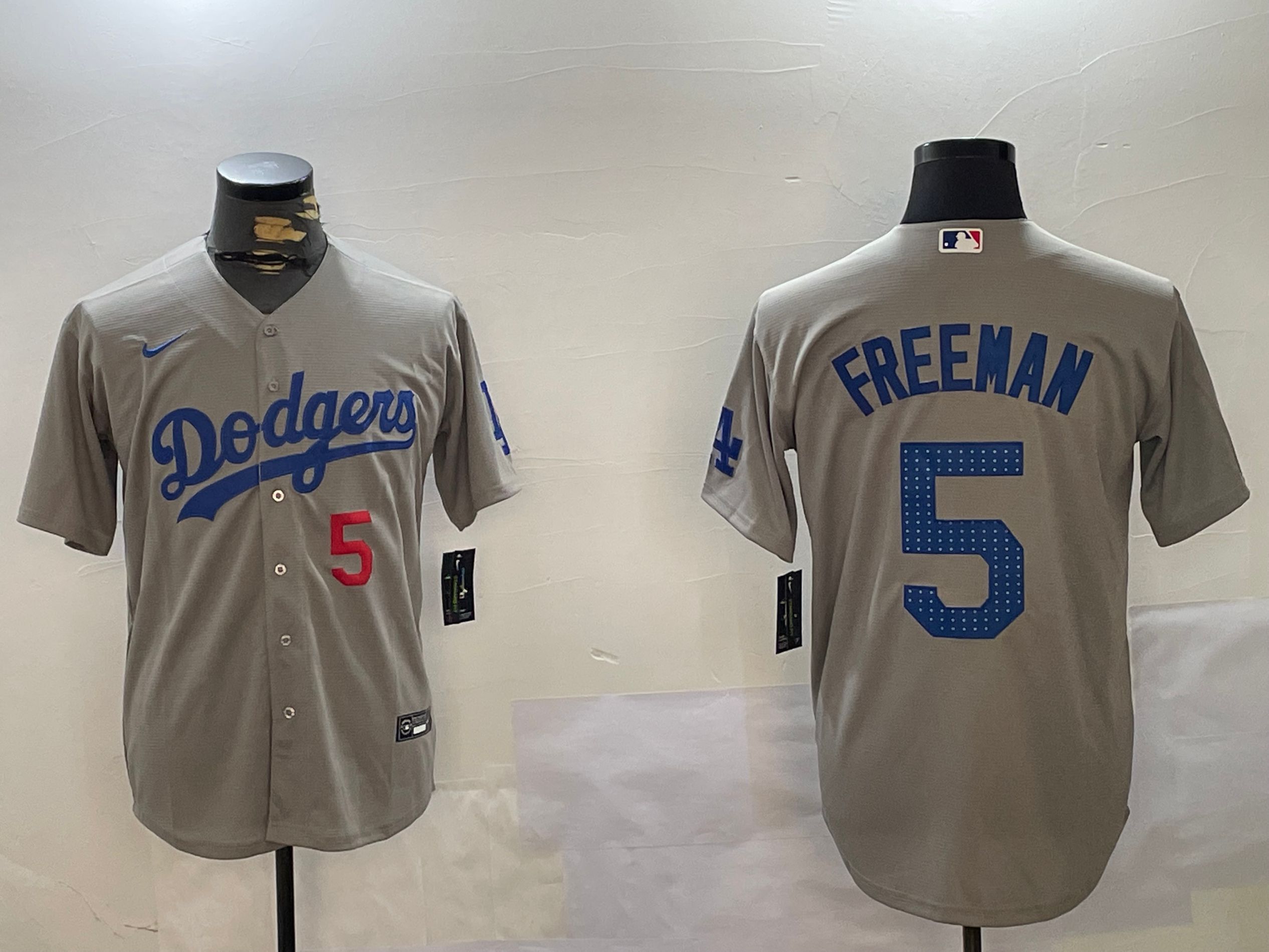 Men Los Angeles Dodgers #5 Freeman Grey Game 2024 Nike MLB Jersey style 12161->los angeles dodgers->MLB Jersey